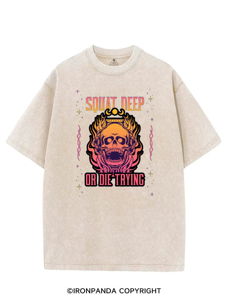 SQUAT DEEP OR DIE TRYING VINTAGE GYM SHIRT