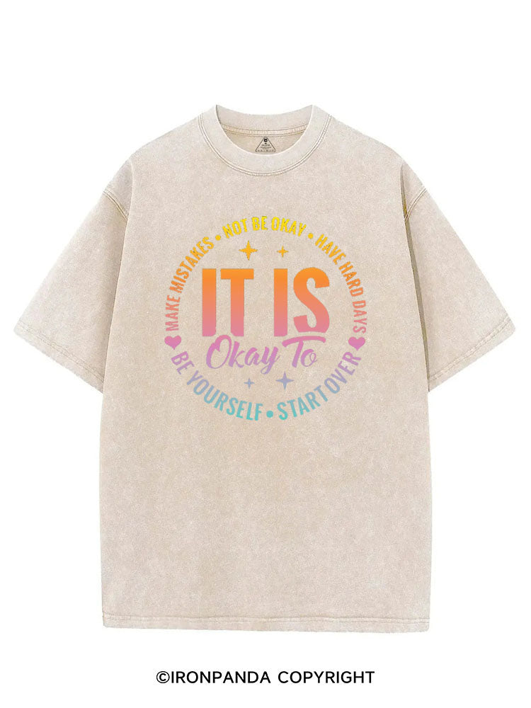 IT IS OKAY TO BE YOURSELF VINTAGE GYM SHIRT