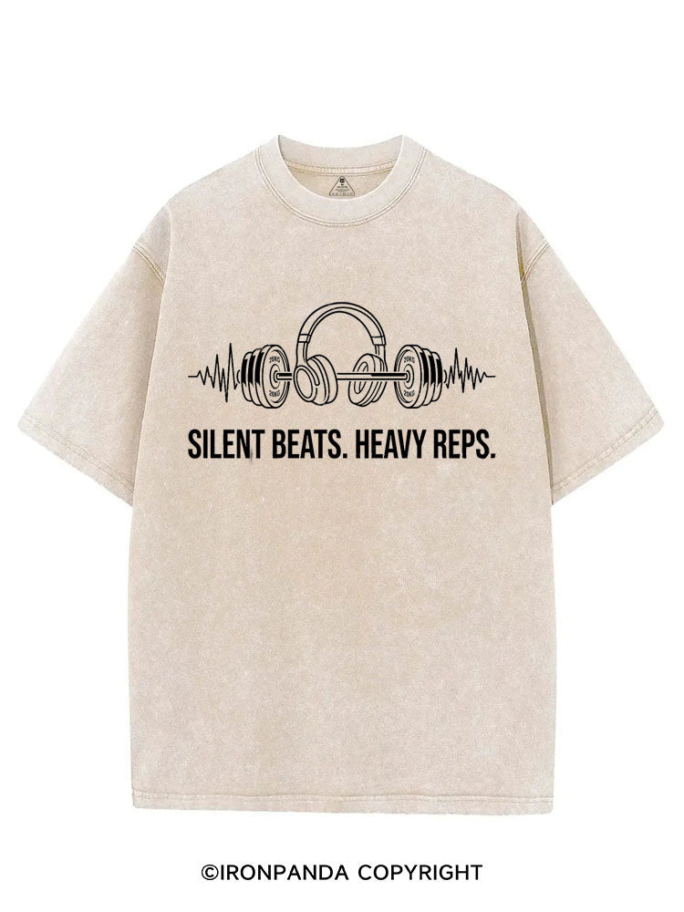 SILENT BEATS HEAVY REPS VINTAGE GYM SHIRT
