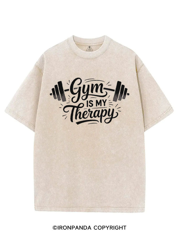 GYM IS MY THERAPY VINTAGE GYM SHIRT