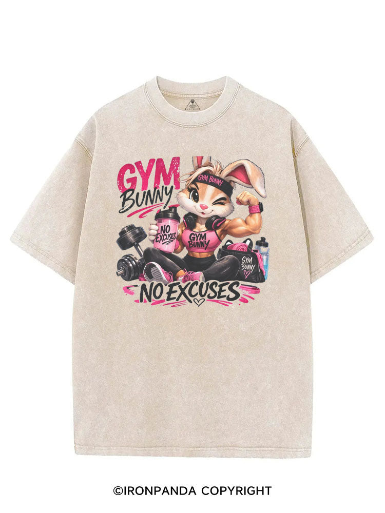 GYM BUNNY NO EXCUSES VINTAGE GYM SHIRT