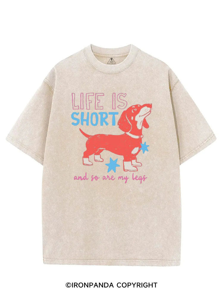 LIFE IS SHORT AND SO ARE MY LEGS VINTAGE GYM SHIRT