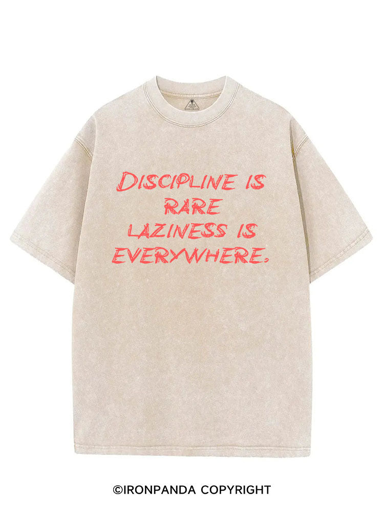 DISCIPLINE IS RARE LAZINESS IS EVERYWHERE VINTAGE GYM SHIRT