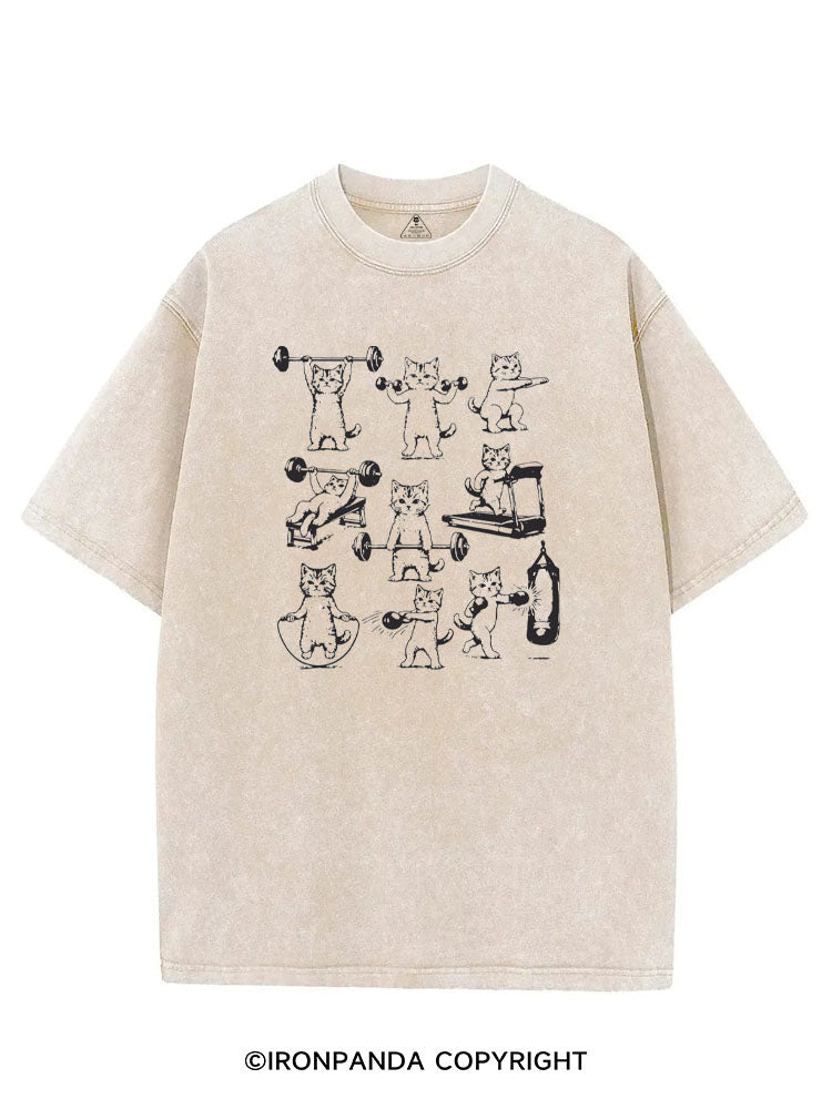 FUNNY CATS GYM CAT LOVER VINTAGE GYM SHIRT