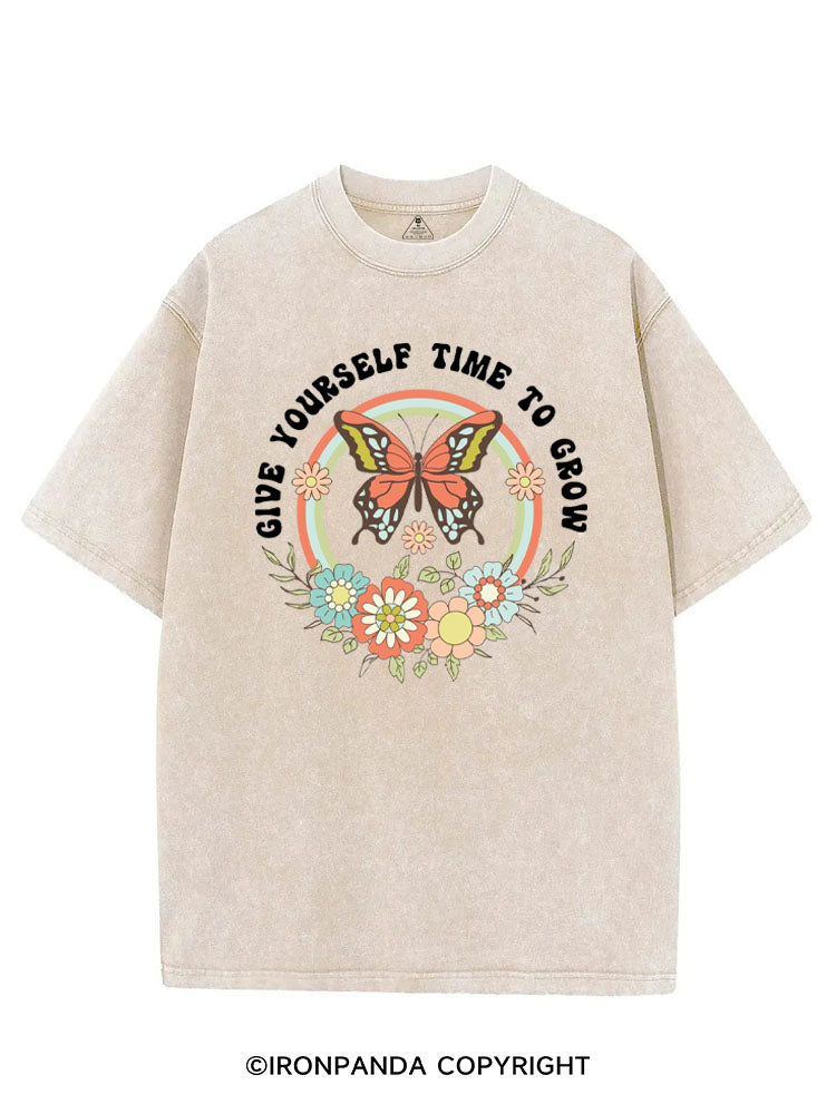 GIVE YOURSELF TIME TO GROW VINTAGE GYM SHIRT