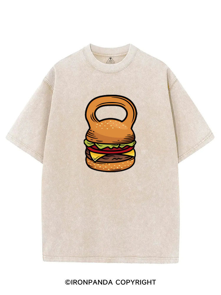 BURGER KETTLEBELL VINTAGE GYM SHIRT