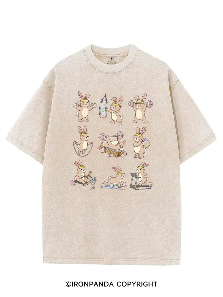 GYM BUNNY EASTER VINTAGE GYM SHIRT