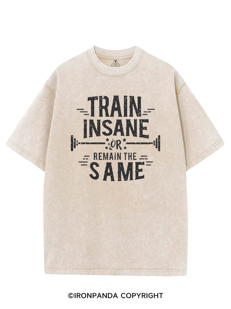 TRAIN INSANE OR REMAIN THE SAME VINTAGE GYM SHIRT