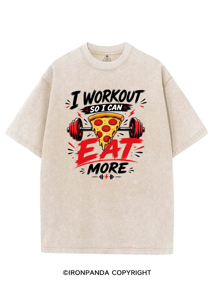 I WORKOUT SO I CAN EAT MORE PIZZA VINTAGE GYM SHIRT
