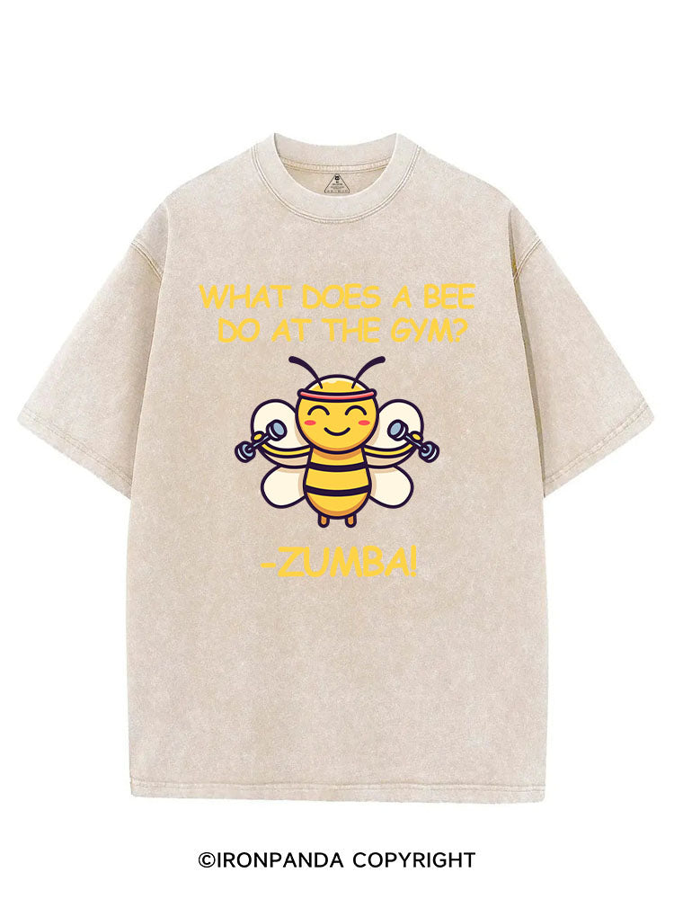 WHAT DOES A BEE DO AT THE GYM? -ZUMBA! VINTAGE GYM SHIRT