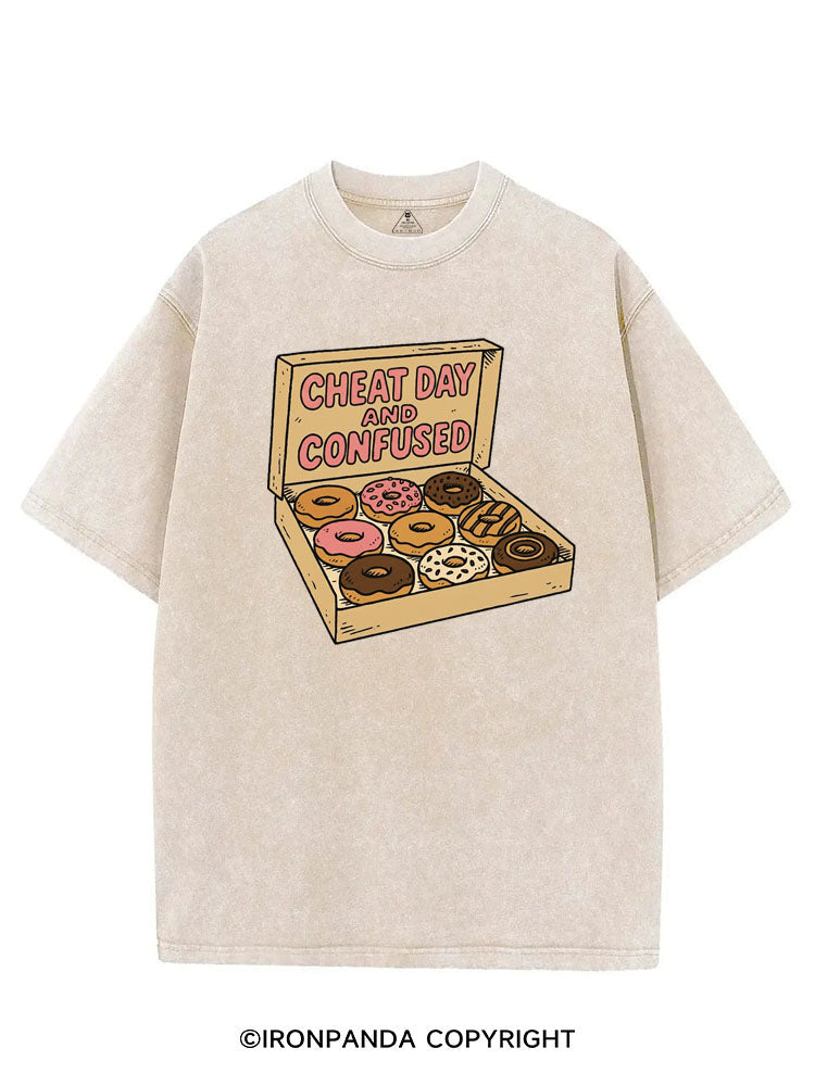 CHEAT DAY AND CONFUSED VINTAGE GYM SHIRT