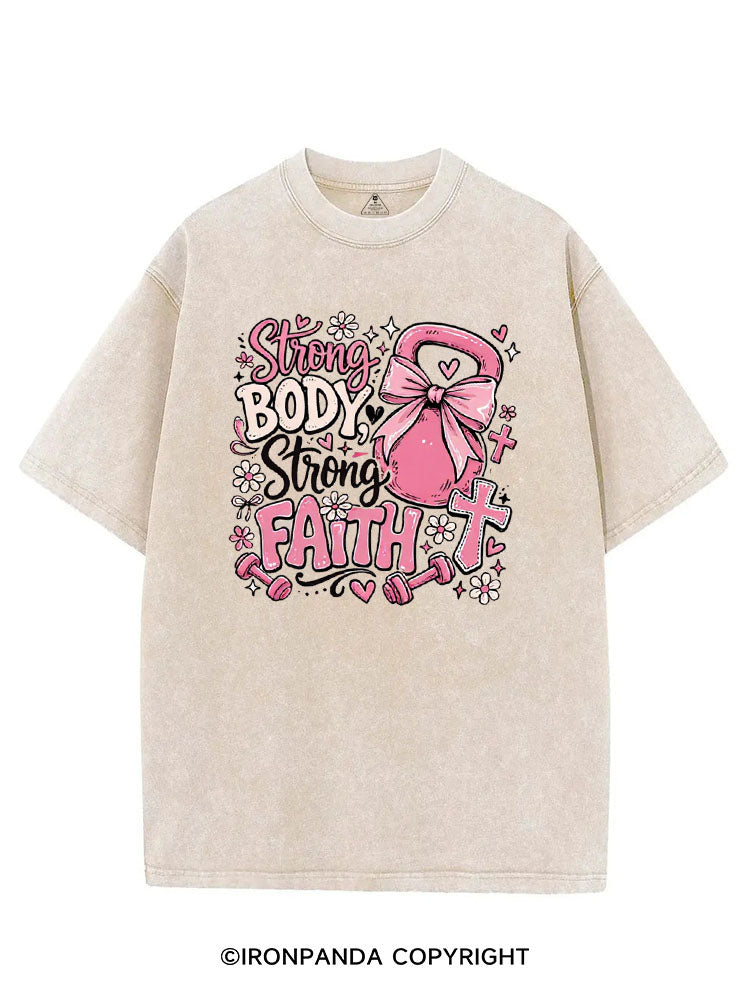 STRONG BODY, STRONG FAITH VINTAGE GYM SHIRT