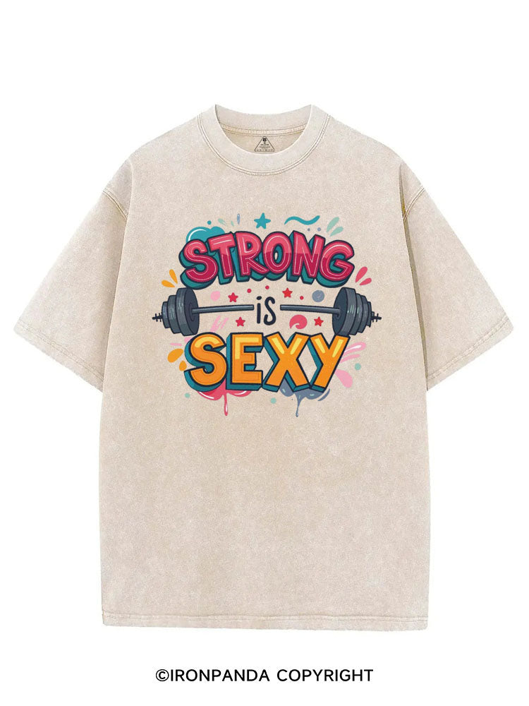 STRONG IS SEXY VINTAGE GYM SHIRT