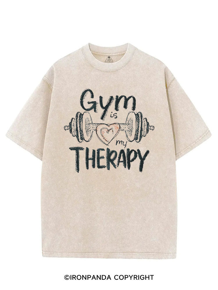 GYM IS MY THERAPY FITNESS VINTAGE GYM SHIRT
