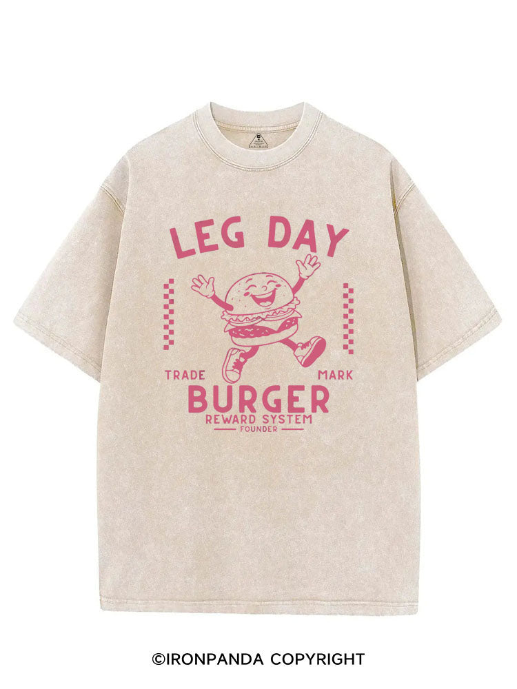 LEG DAY BURGER REWARD SYSTEM VINTAGE GYM SHIRT