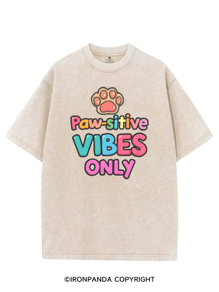 PAW-SITIVE VIBES ONLY VINTAGE GYM SHIRT