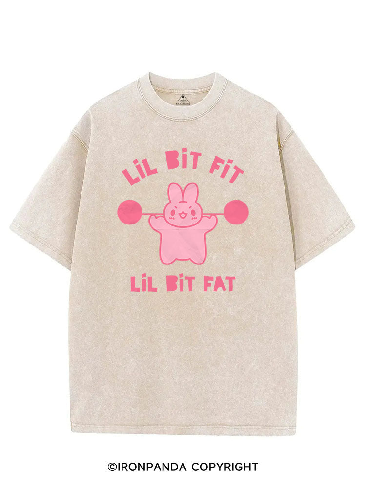 LIL BIT FIT LIL BIT FAT BUNNY VINTAGE GYM SHIRT