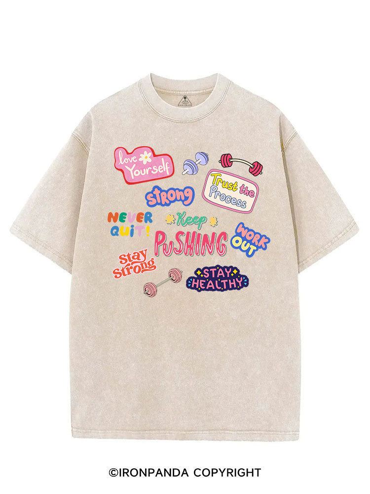 KEEP PUSHING VINTAGE GYM SHIRT
