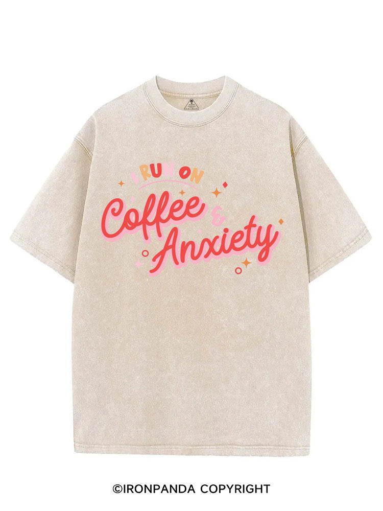 I RUN ON COFFEE & ANXIETY VINTAGE GYM SHIRT