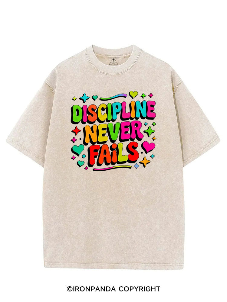 DISCIPLINE NEVER FAILS VINTAGE GYM SHIRT