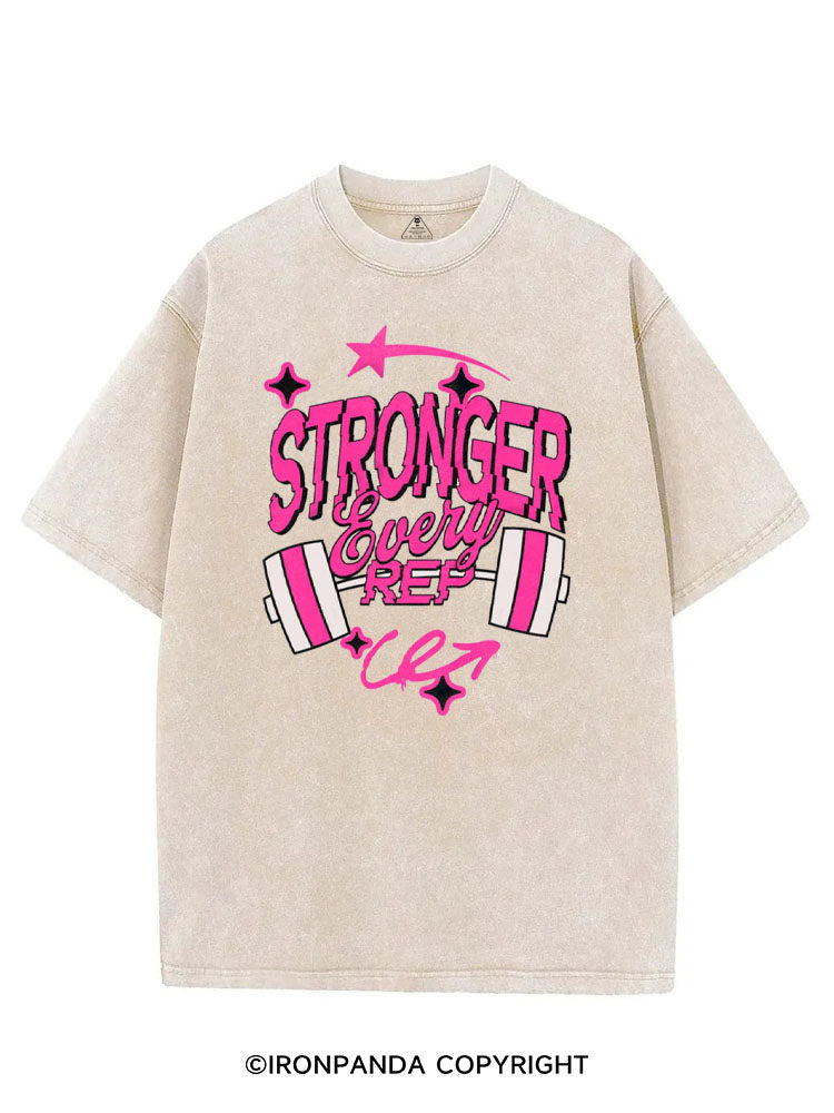 STRONGER EVERY REP VINTAGE GYM SHIRT