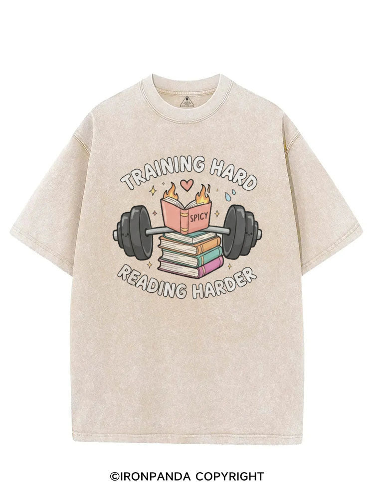 TRAINING HARD READING HARDER VINTAGE GYM SHIRT