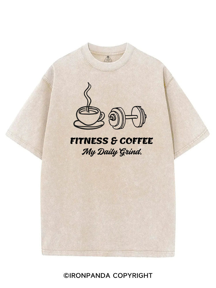 FITNESS & COFFEE MY DAILY GRIND VINTAGE GYM SHIRT