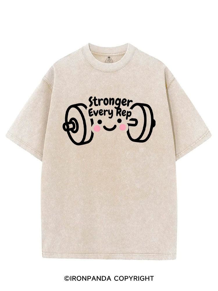 STRONGER EVERY REP VINTAGE GYM SHIRT