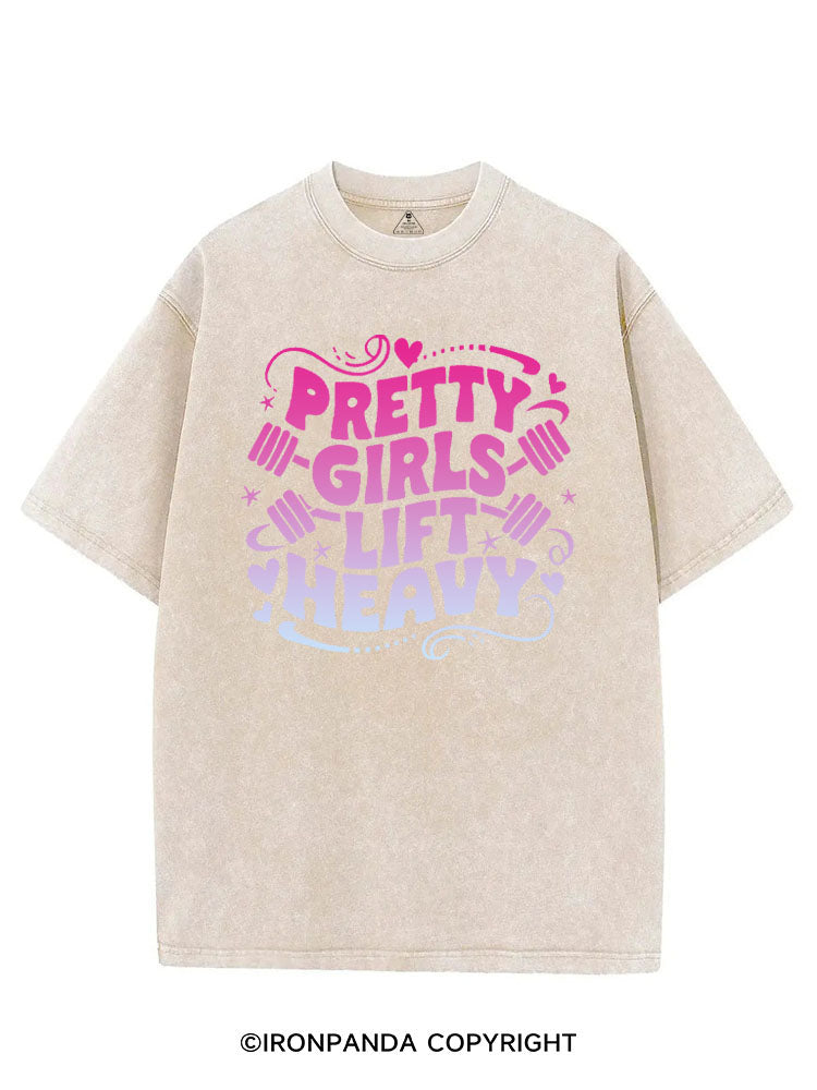 PRETTY GIRLS LIFT HEAVY VINTAGE GYM SHIRT