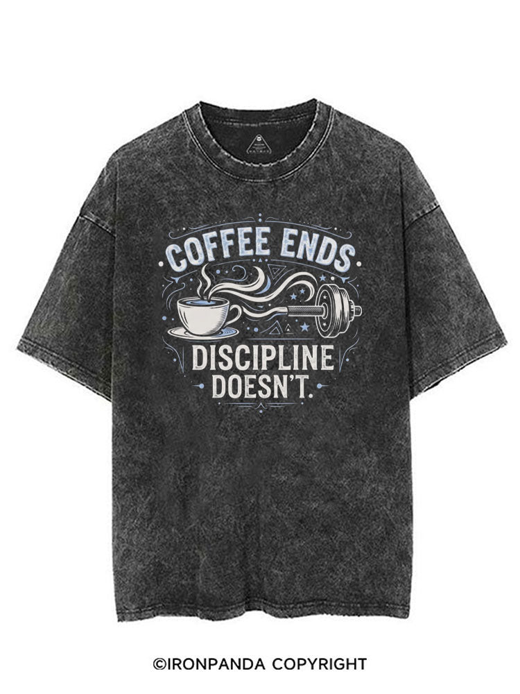 COFFEE ENDS DISCIPLINE DOESN'T VINTAGE GYM SHIRT