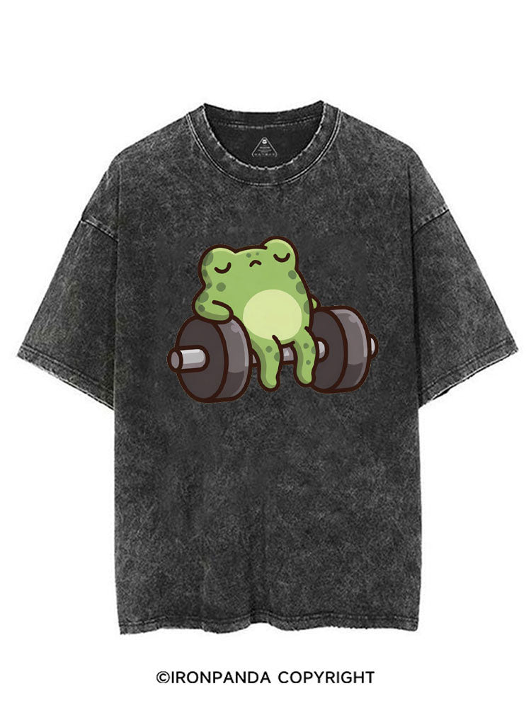 LAZY RIBBIT LIFTER VINTAGE GYM SHIRT