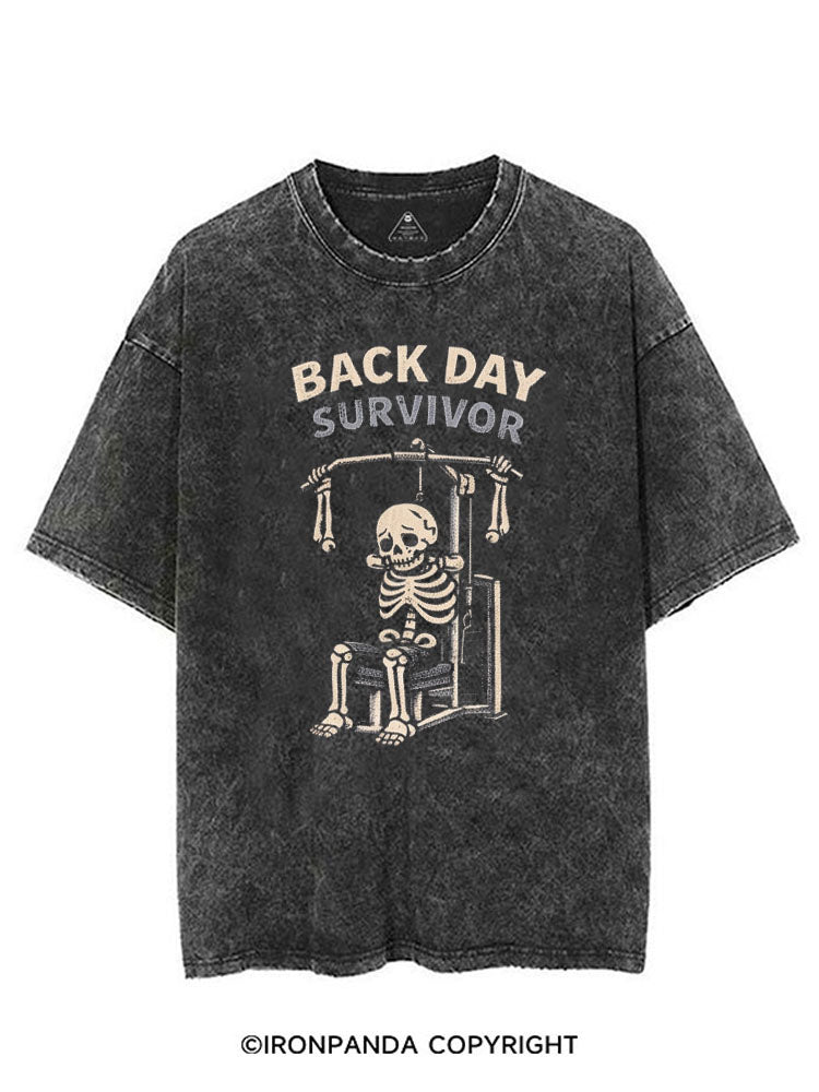 BACK DAY SURVIVOR SKELETON VINTAGE GYM SHIRT