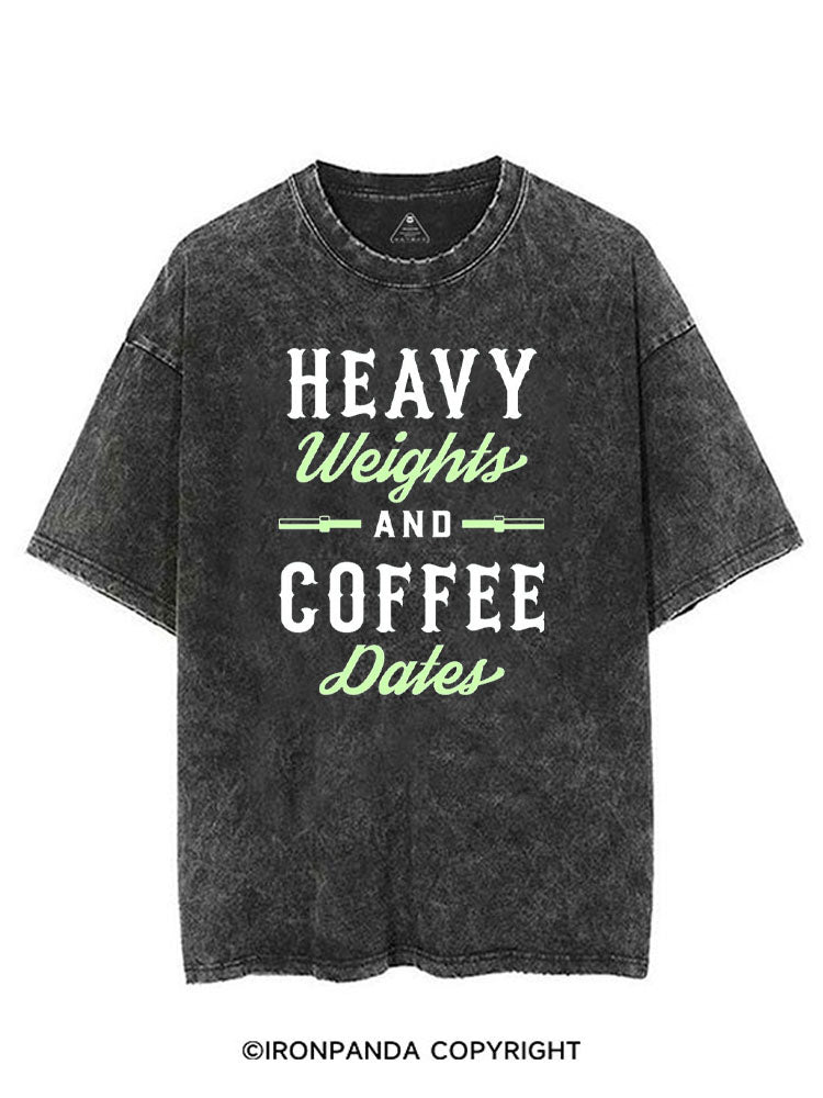 HEAVY WEIGHTS AND COFFEE DATES VINTAGE GYM SHIRT