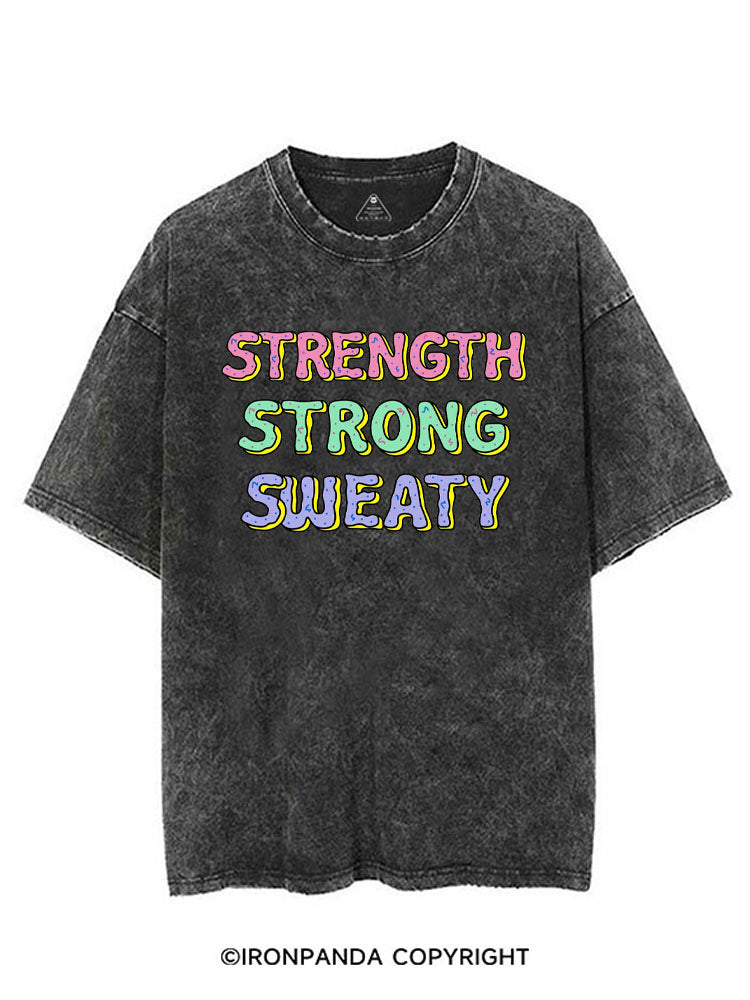 STRENGTH STRONG SWEATY DONUT VINTAGE GYM SHIRT