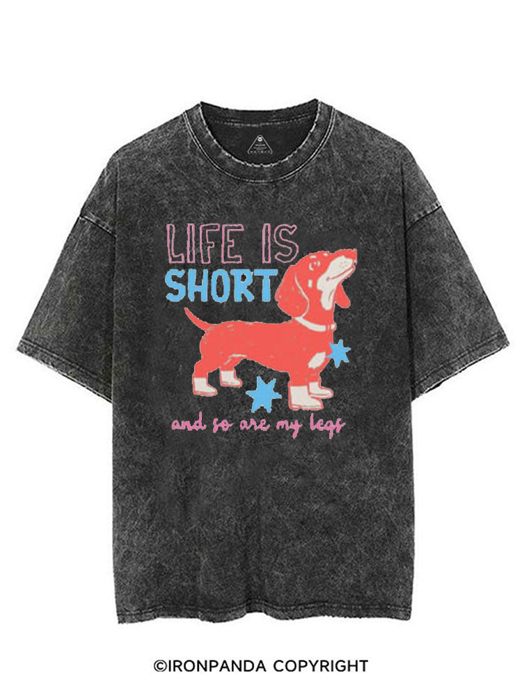 LIFE IS SHORT AND SO ARE MY LEGS VINTAGE GYM SHIRT