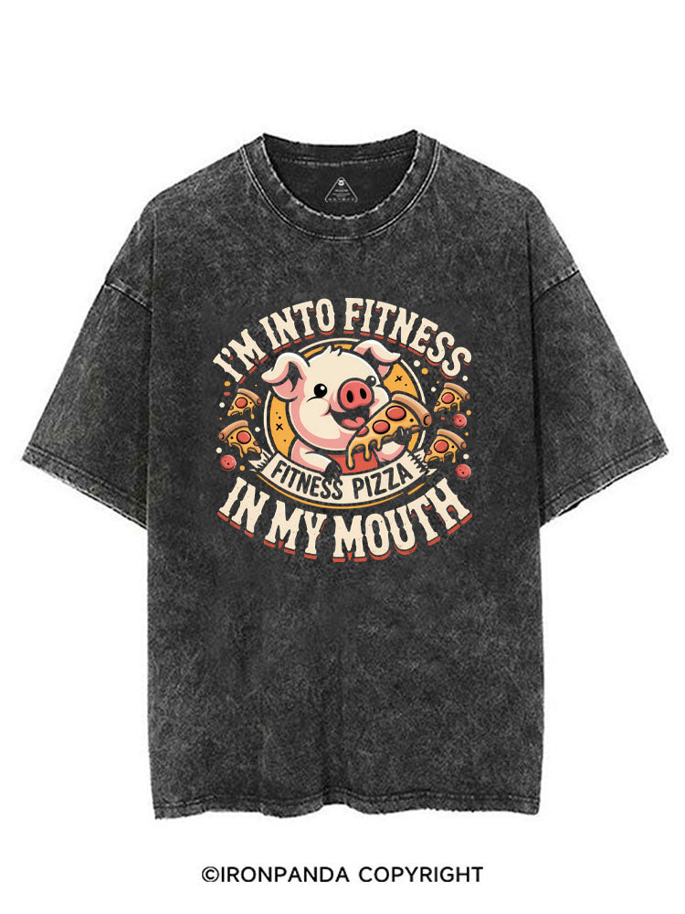 I'M INTO FITNESS FITNESS PIZZA IN MY MOUTH VINTAGE GYM SHIRT