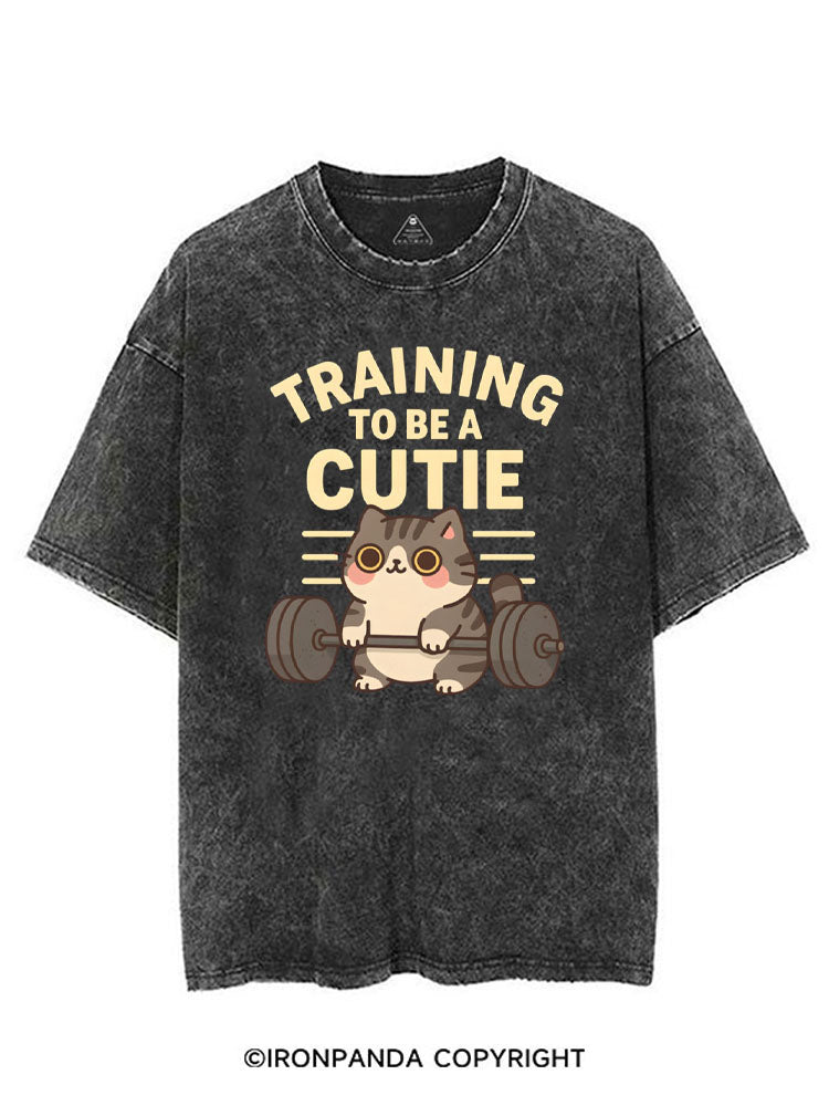 TRAINING TO BE A CUTIE VINTAGE GYM SHIRT