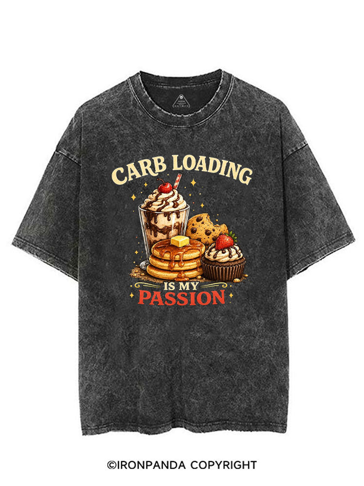 CARB LOADING IS MY PASSION VINTAGE GYM SHIRT