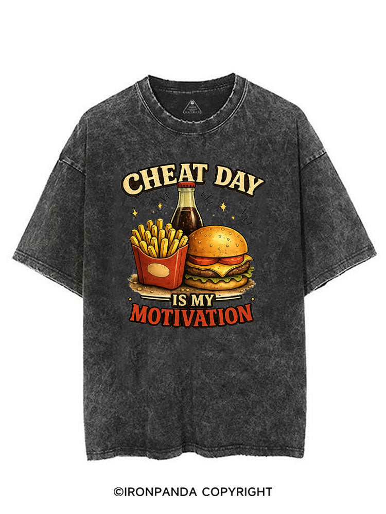 CHEAT DAY IS MY MOTIVATION VINTAGE GYM SHIRT