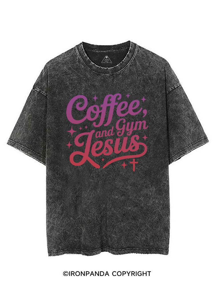 COFFEE, GYM AND JESUS VINTAGE GYM SHIRT