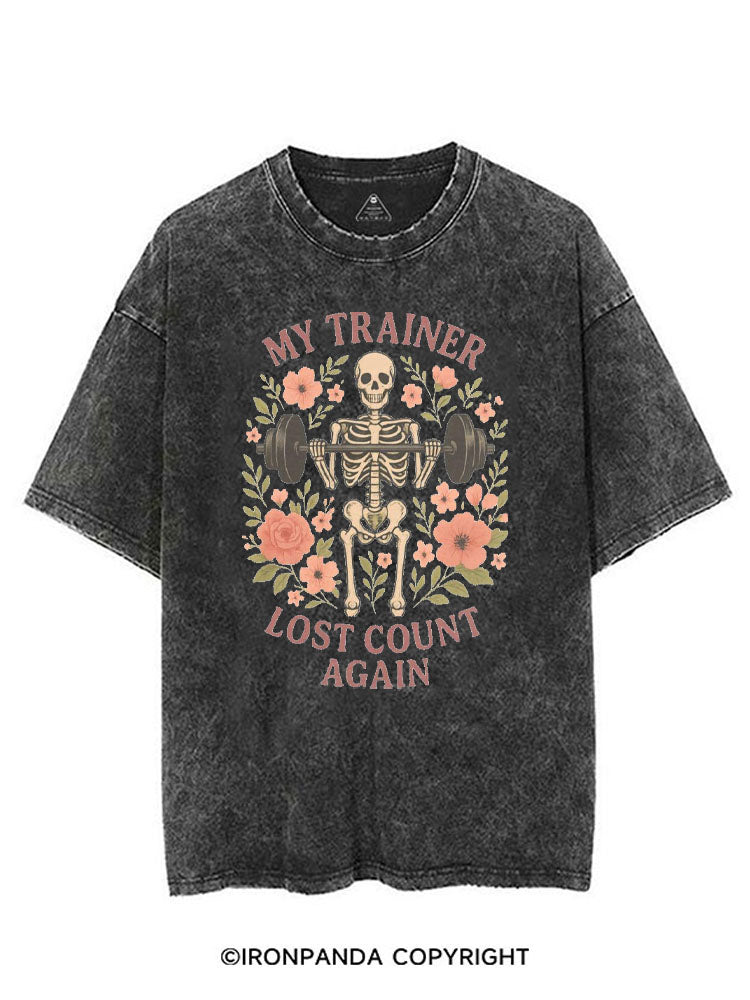 MY TRAINER LOST COUNT AGAIN VINTAGE GYM SHIRT