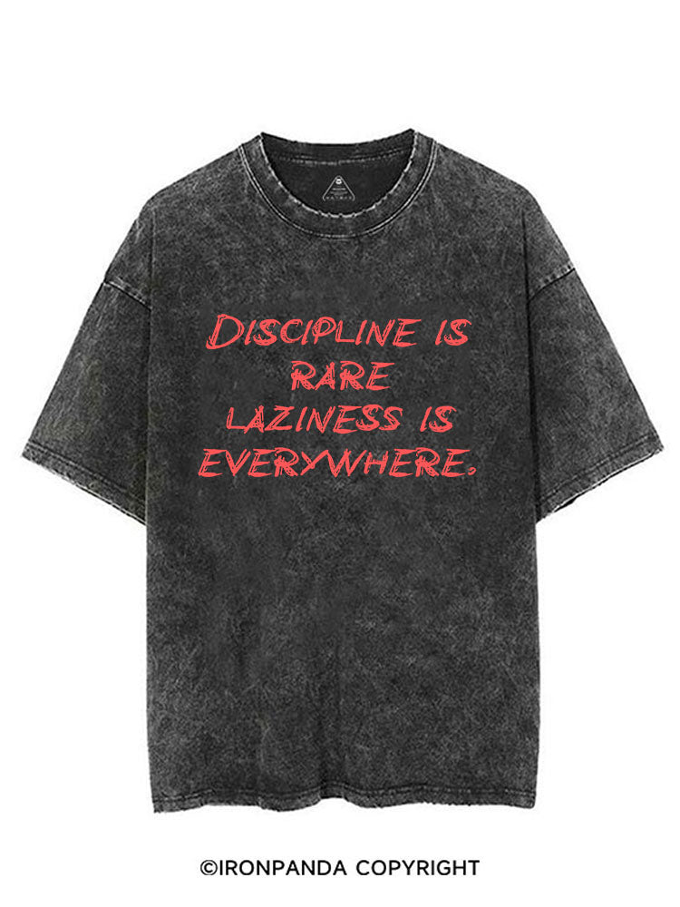 DISCIPLINE IS RARE LAZINESS IS EVERYWHERE VINTAGE GYM SHIRT