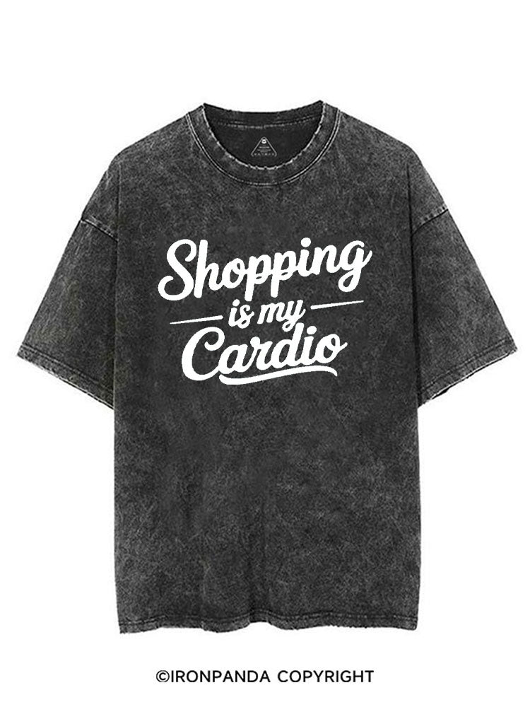 SHOPPING IS MY CARDIO VINTAGE GYM SHIRT