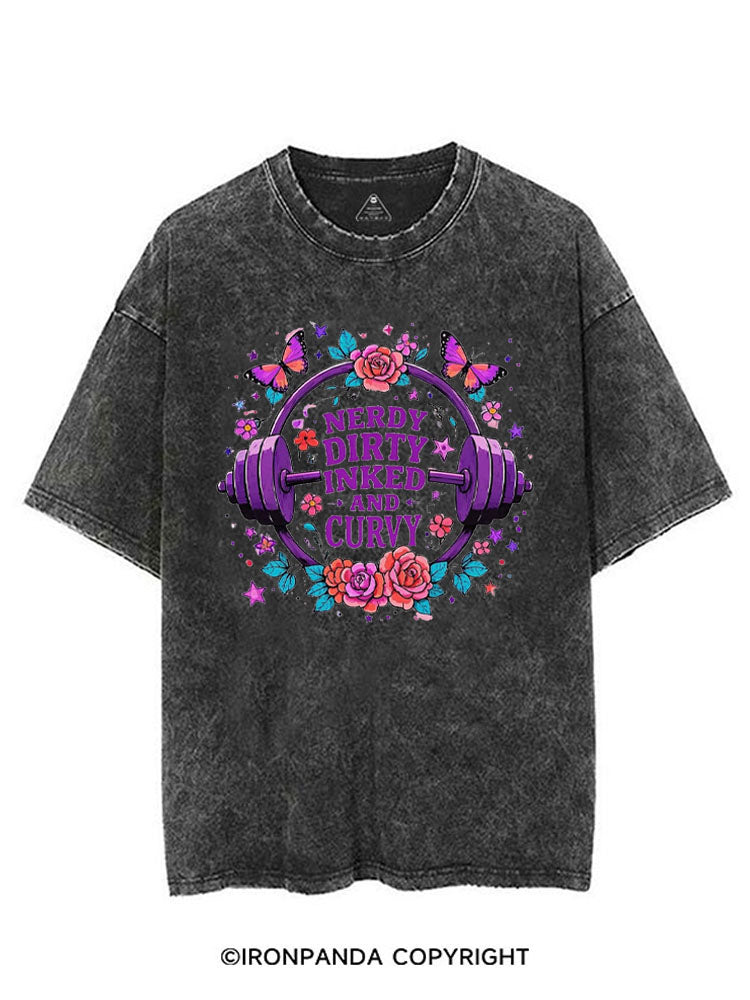 NERDY DIRTY INKED AND CURVY VINTAGE GYM SHIRT