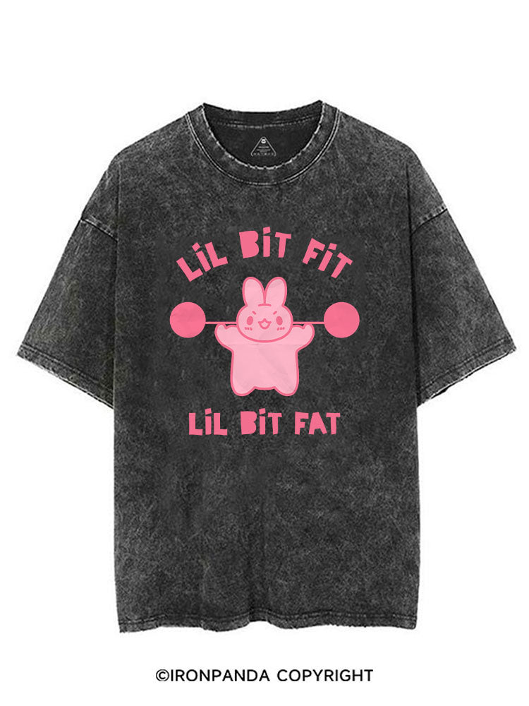 LIL BIT FIT LIL BIT FAT BUNNY VINTAGE GYM SHIRT