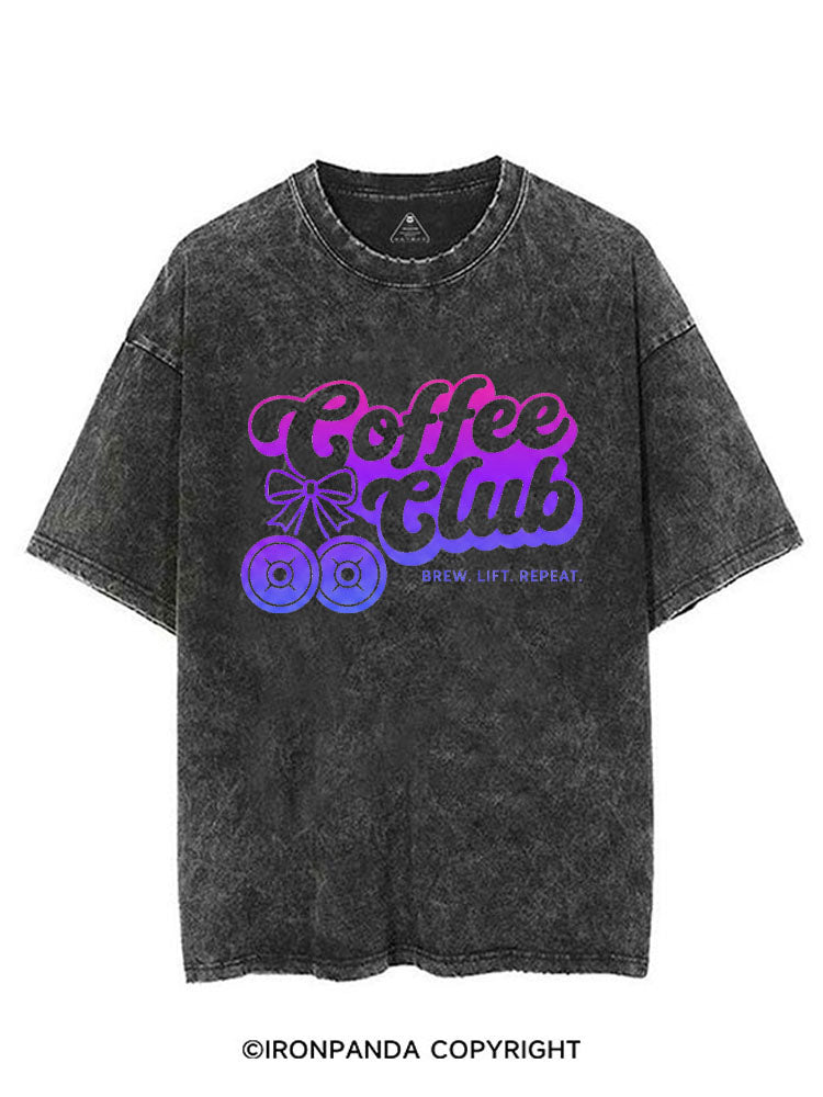 COFFEE CLUB BREW LIFT REPEAT VINTAGE GYM SHIRT