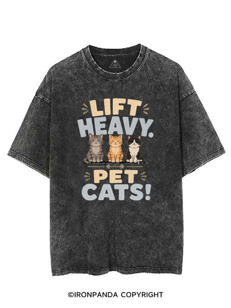 LIFT HEAVY PET CATS GYM VINTAGE GYM SHIRT