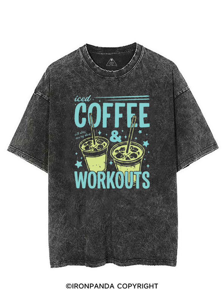 ICED COFFEE & WORKOUTS VINTAGE GYM SHIRT