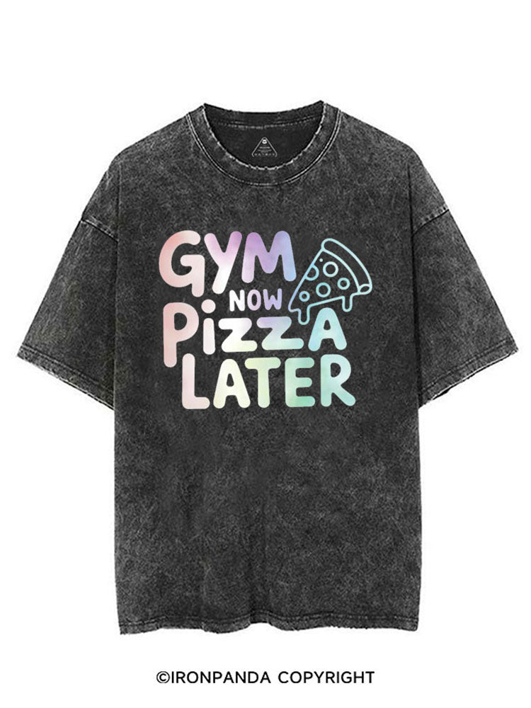 GYM NOW PIZZA LATER VINTAGE GYM SHIRT
