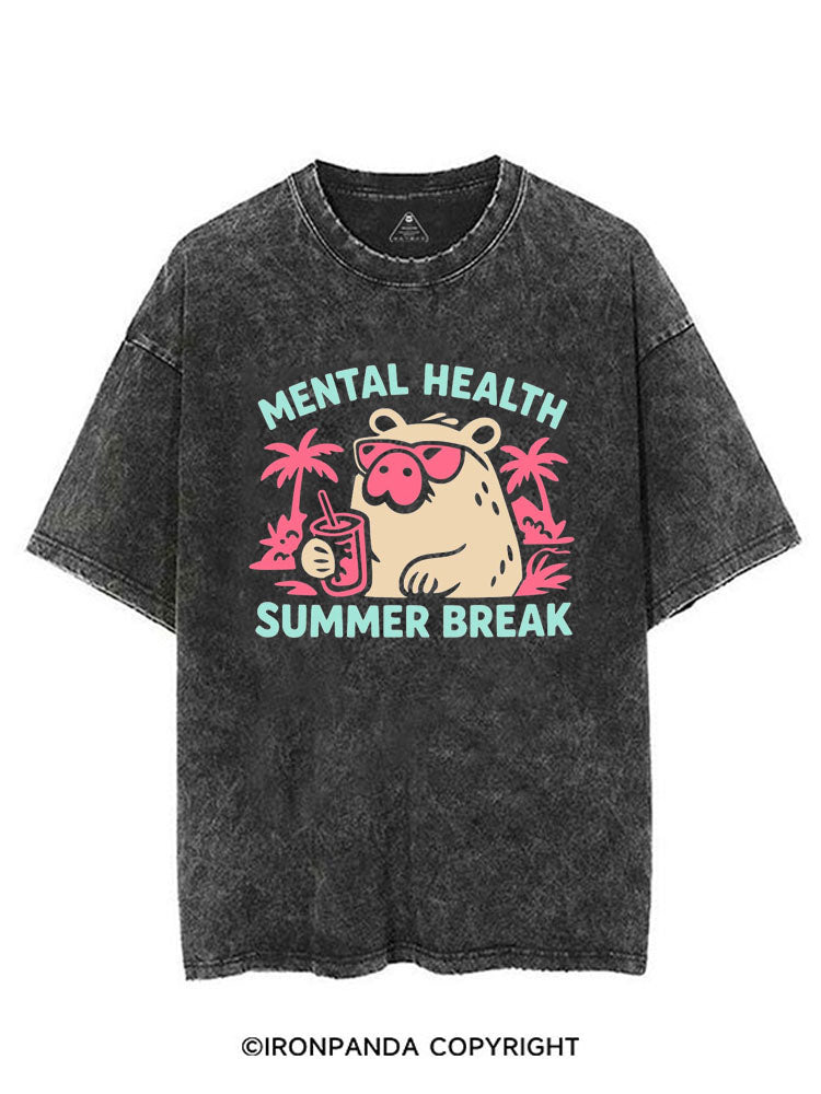 MENTAL HEALTH SUMMER BREAK CAPYBARA VINTAGE GYM SHIRT